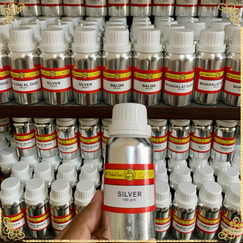 SILVER ALREHAB BIBIT 100ML PARFUM ARABIAN ORIGINAL SEGEL AL REHAB 100.ML BIBIT PARFUME 100GRAM AROMA
