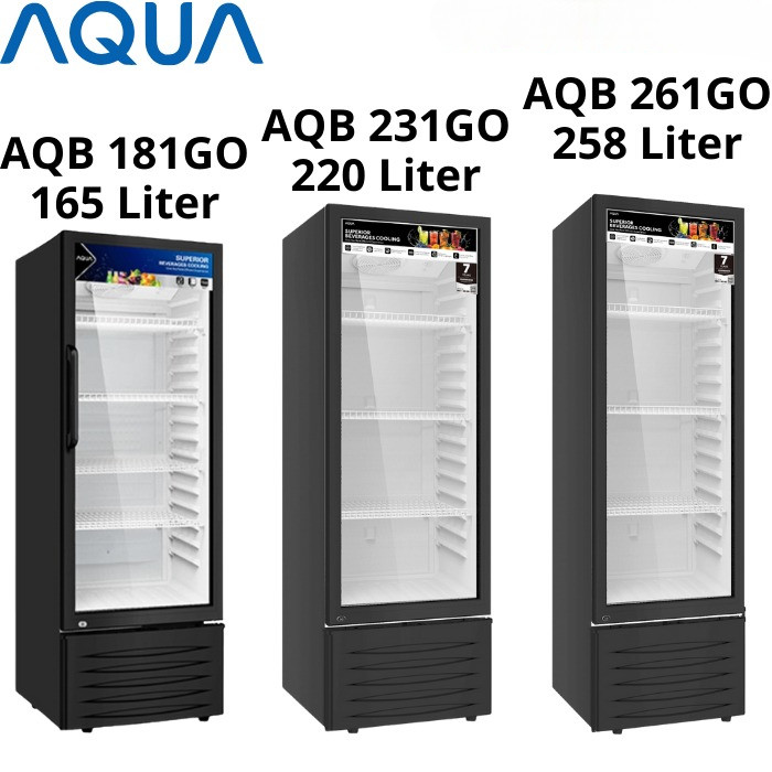Showcase Aqua Kapasitas 165 L, 220 L, dan 258 L AQB-181GO/ AQB-231GO/ AQB-261GO GO Series