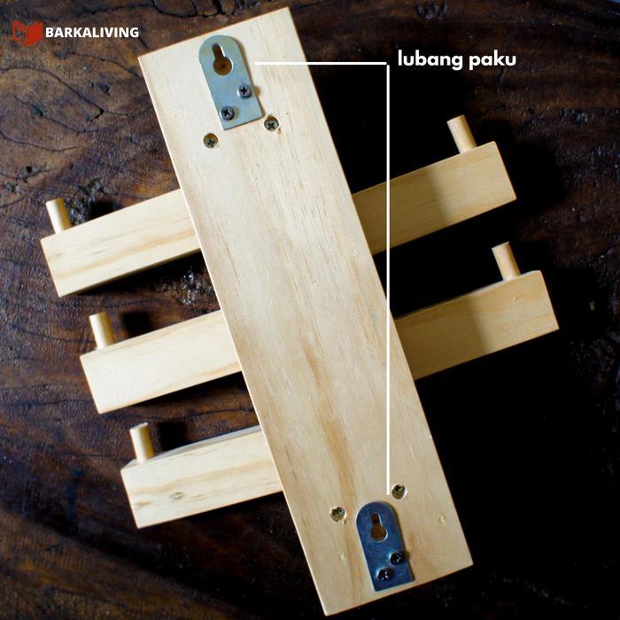 Hoop Wooden Wall Hanger Gantungan Baju Tas Topi Dinding Serbaguna Kayu Modern Minimalis Aesthetic ra