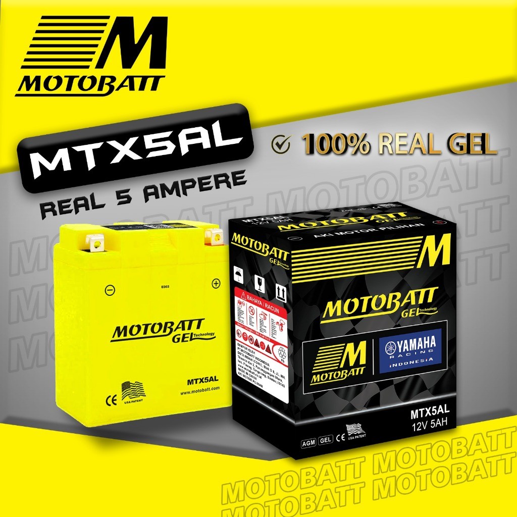 Accu Aki MOTOBATT MTX5AL Original / Aki Motor Supra Grand Mio