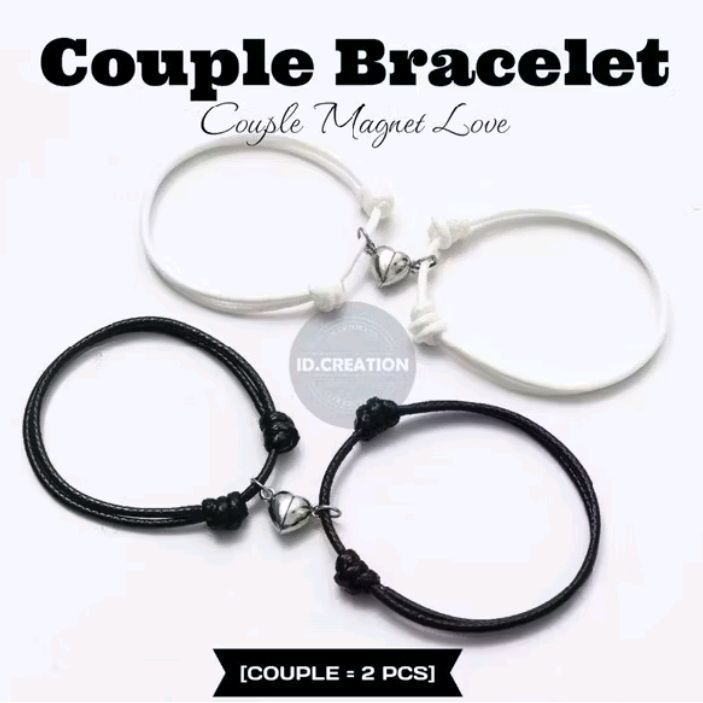 Gelang Couple magnet love polos minimalis simpel dan elegan