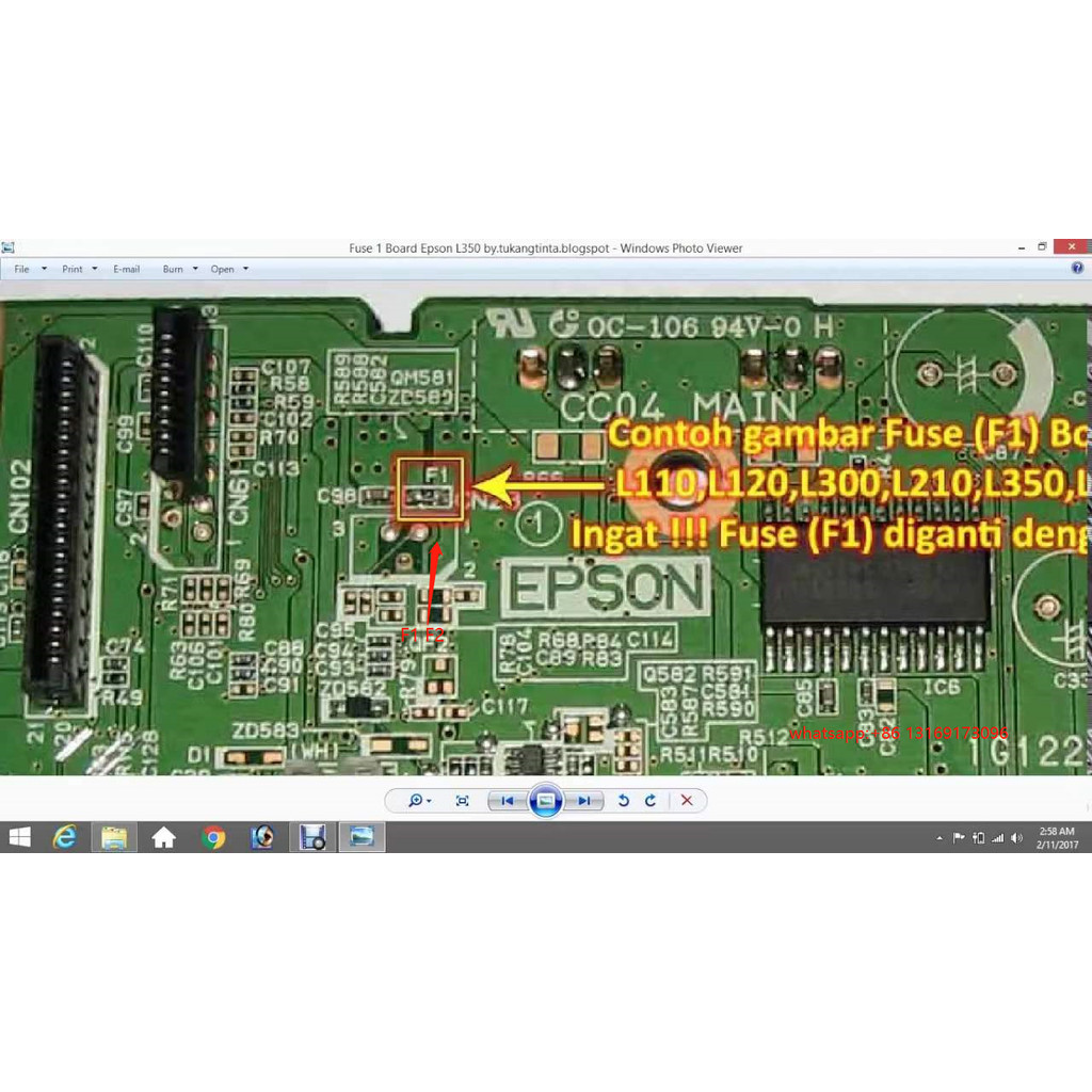 10pcs Fuse F1 F2 Mother Board For EPSON T50 L110 L120 L210 L350 L805 R330 L1300L850 L655 L800 mainbo