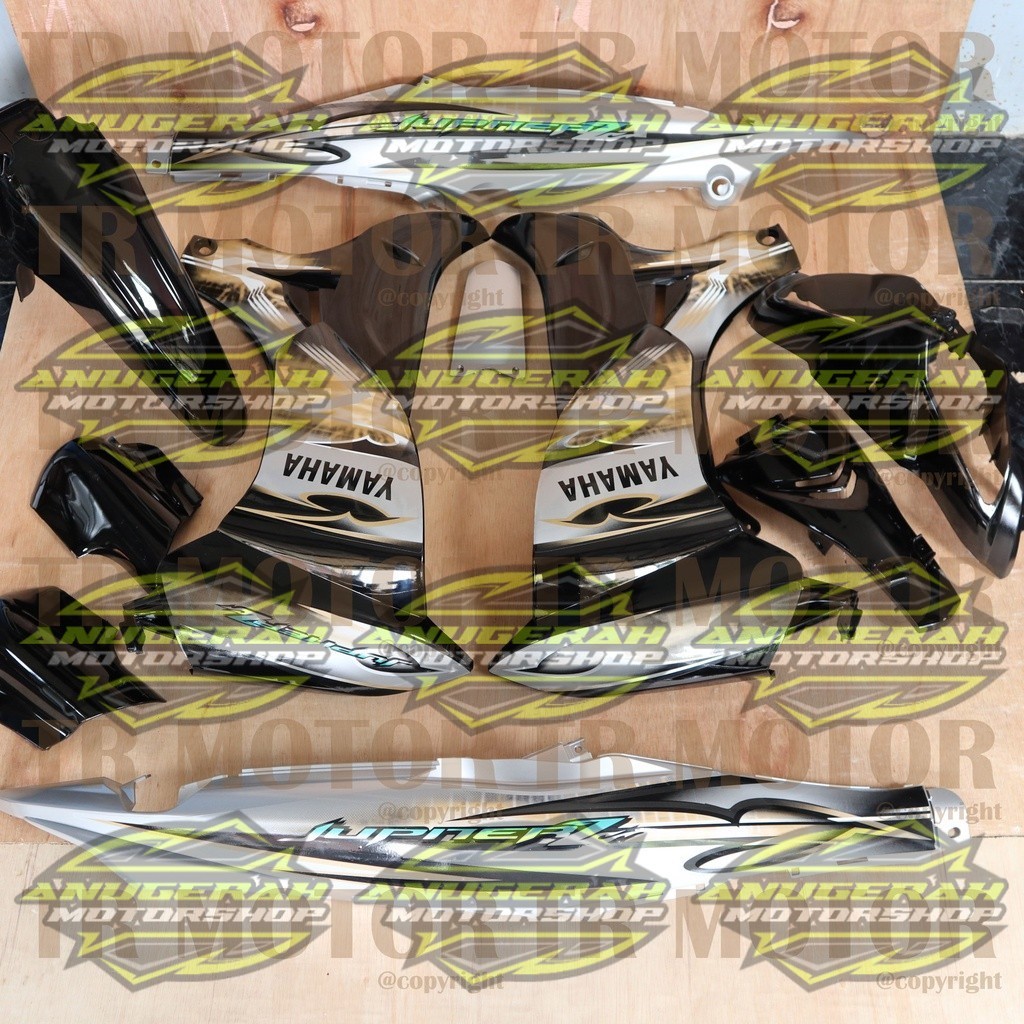 Cover Body Jupiter Z New Burhan 2008 Hitam Silver Full Set Halus Bodi Jupiter Z Burhan Body Jupiter 