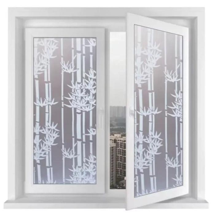 SALE Stiker Kaca Jendela Rumah Sandblast Panjang 4 Meter Motif Bambu Bahan Pvc Anti Air & Noda Stick