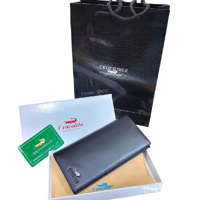 Crocodile Dompet pria dan wanita kulit asli terbaru original import / Crocodile original Dompet panj