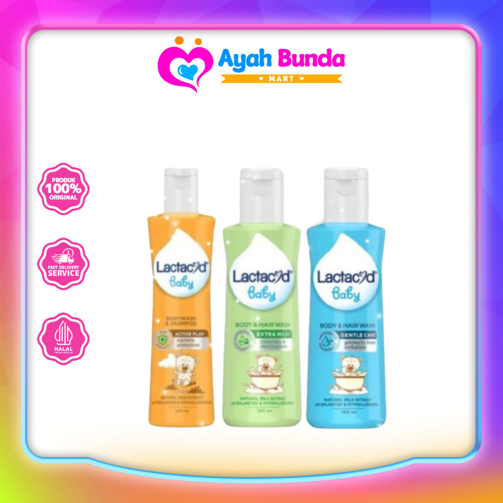 Lactacyd Baby 2in1 Hair and Body Wash Gentle Care Extra Milky Active Play | Ayah Bunda Mart