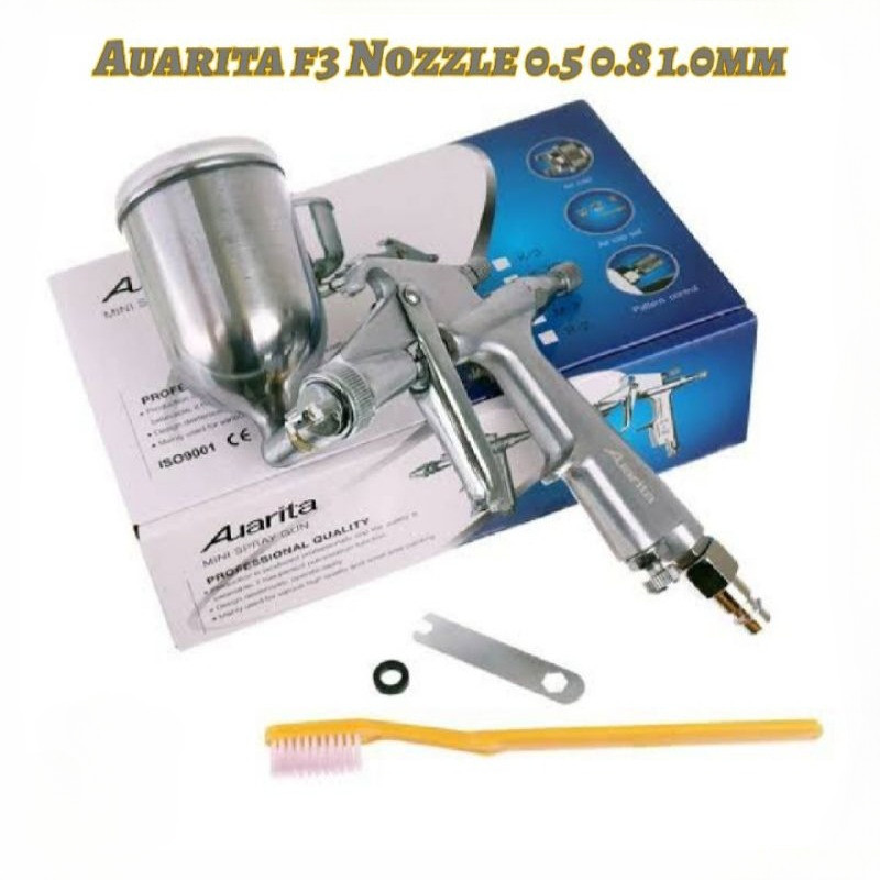 ALAT CAT SEMPROT K3B SPRAY GUN MINI AUARITA F3 ORIGINAL NOZZLE 0.5 0.8 1.0MM