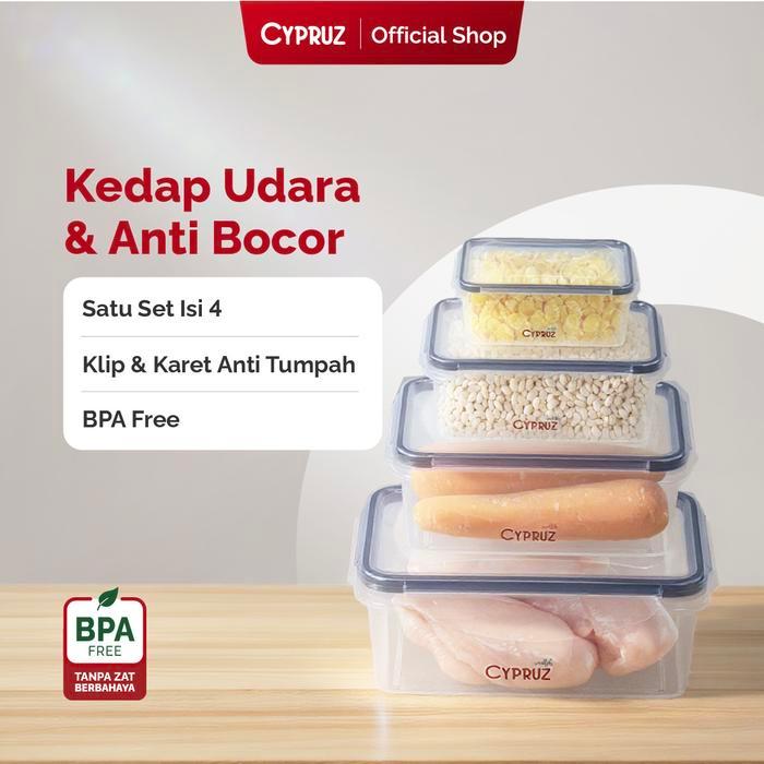 promo|| [COD] Cypruz Food Storage Container Set 4pcs
