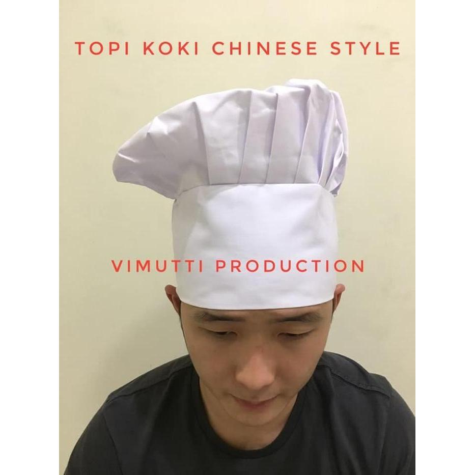 (Style Mall.id) topi chef chinese style - Putih