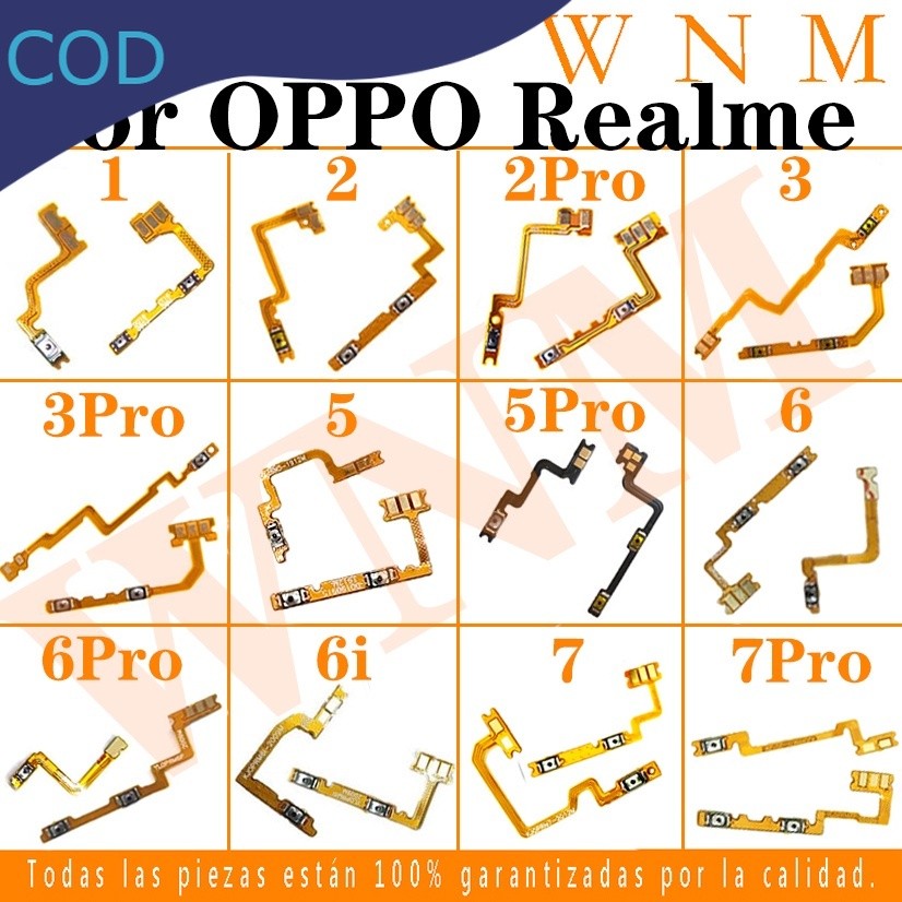 For Oppo Realme 1 2 2Pro 3 3Pro 5 5Pro 6 6Pro 6i 7 7Pro Pro Flex Cable Volume Power On/off Button Sw