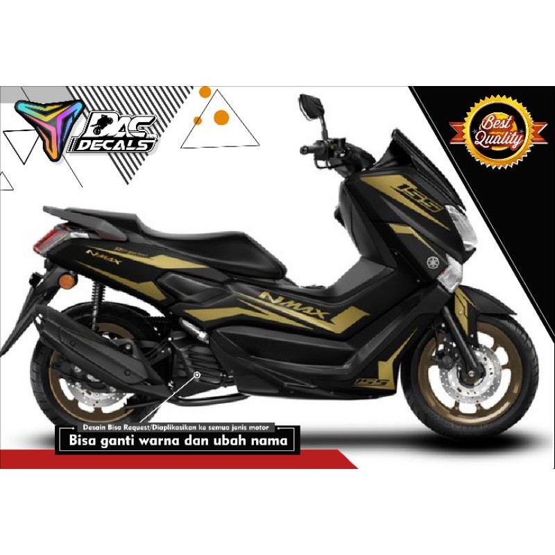 Stiker Motor Decal Sticker NMAX Full Body black lis gold Kode YM 038 Murah  Berkwalitas