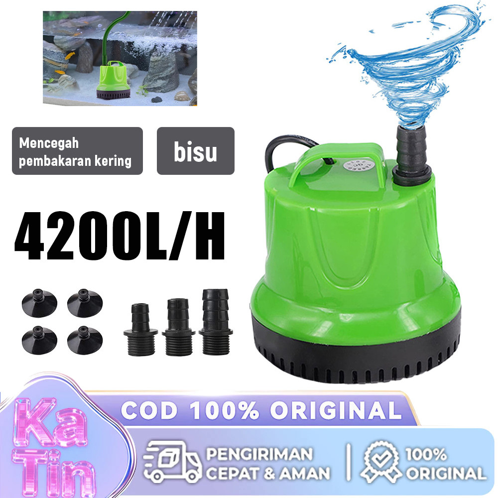 4200L/H Pompa Air Celup Aquarium Pompa 25W Pompa Air Celup Aquarium Kolam Ikan Submersible Water Pum