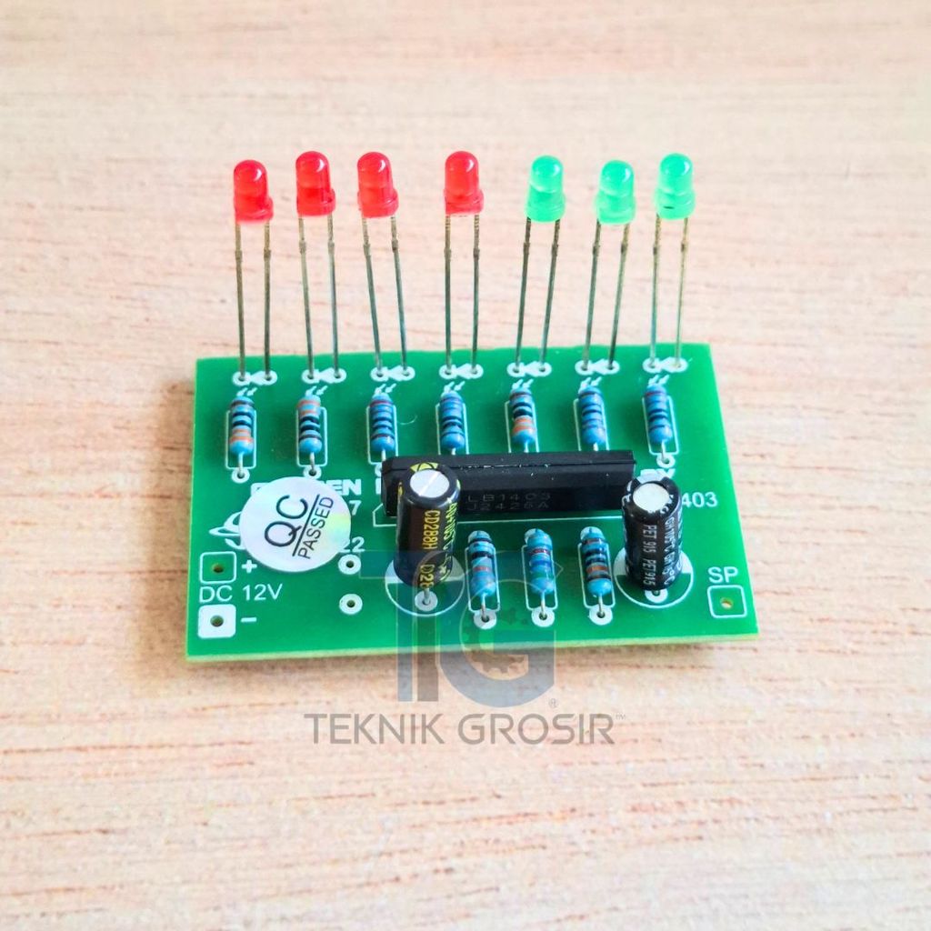 Kit LED VU Meter 7 LED 12V DC Untuk Speaker Aktif & Proyek Elektronika