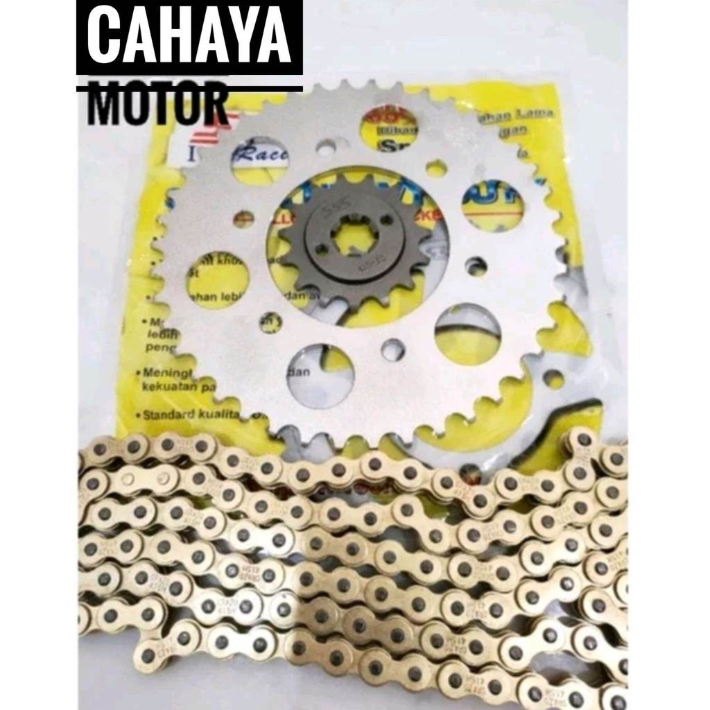 BIG SALE Gear Set Sss depan belakang Rante Warna gold - Ninja Vixion MX king Satria Fu RX king Sonic