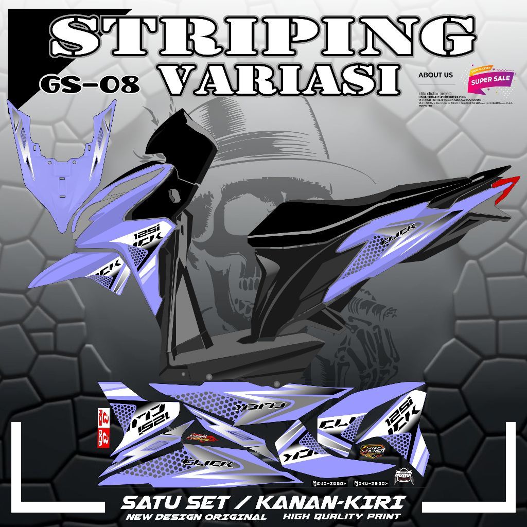 STRIPING STICKER VARIASI VARIO 125 SIMPEL STICKER VARIO 125 KZR
