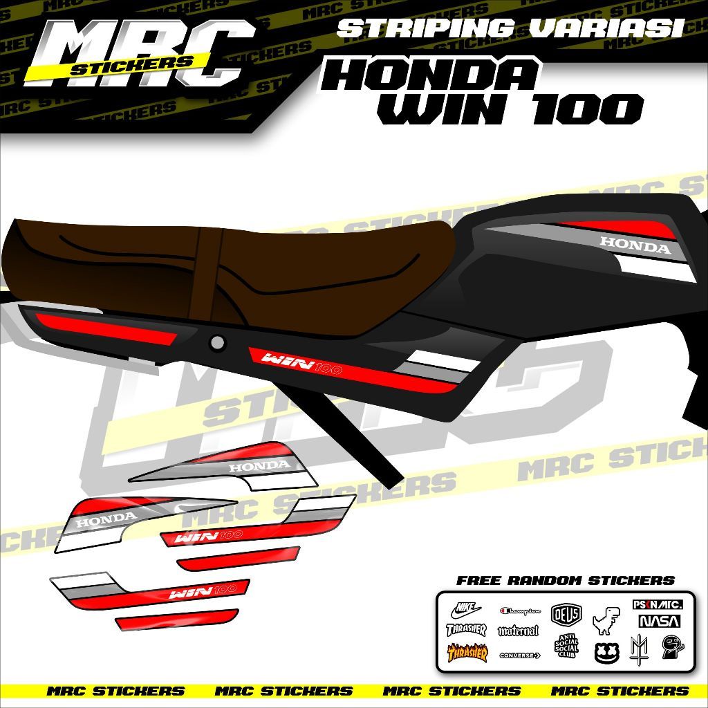 STRIPING / STIKER / SKOTLET VARIASI / CUSTOM HONDA WIN 100
