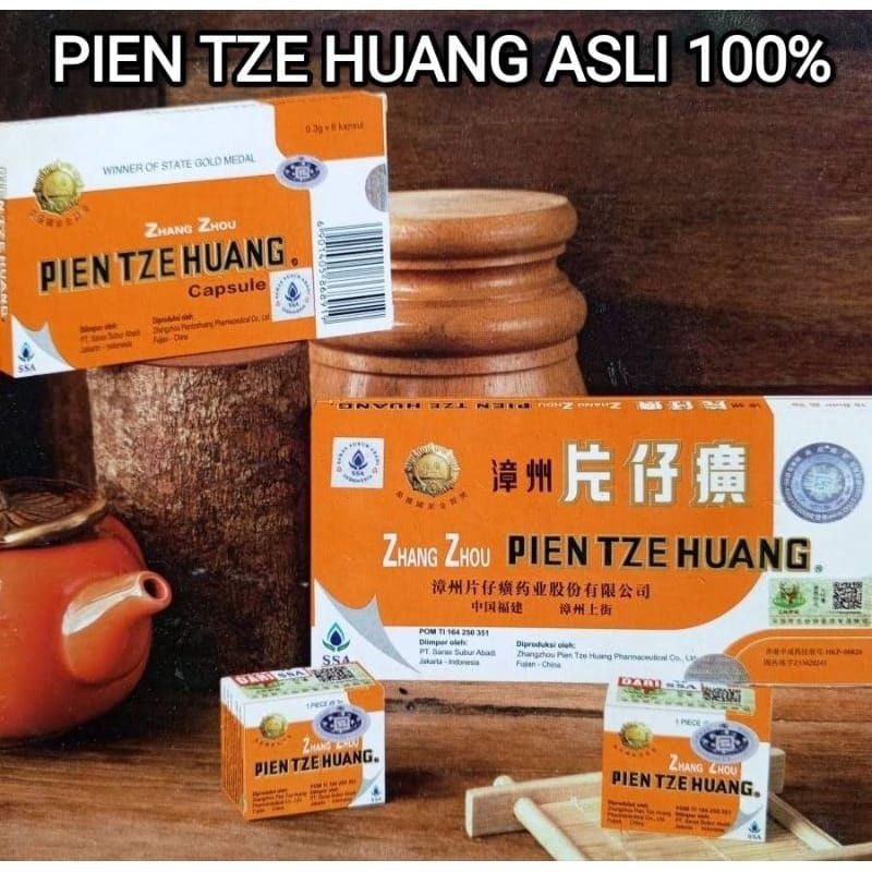 PIEN TZE HUANG ASLI / ORI HERBAL OBAT PIEN TZE ORIGINAL isi 6 kapsul obat Herbal alami setelah opera