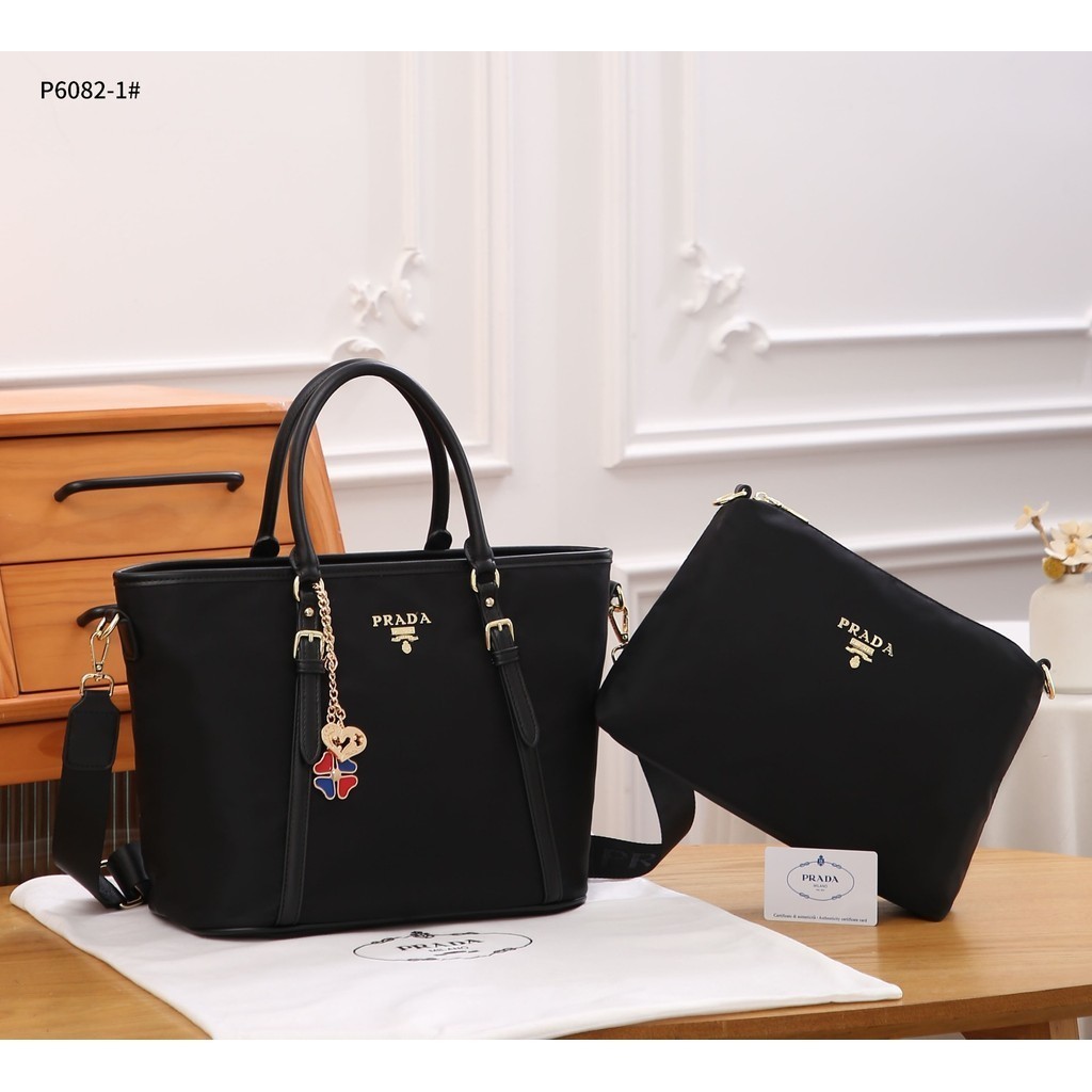 Tas Wanita #P6082-1 Nylon Tote Bag Kualitas Bagus Branded Import