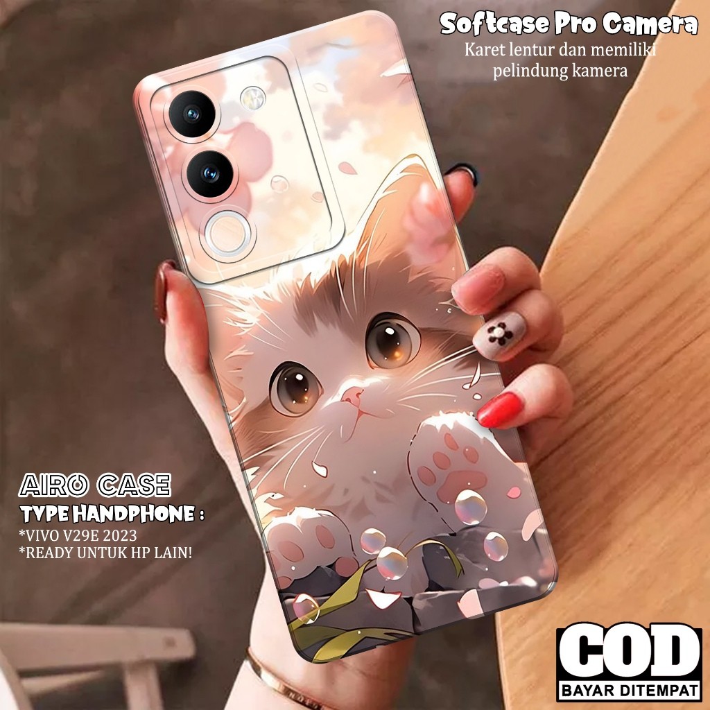 Softcase VIVO V29E 5G 2023 Terbaru Case VIVO V29E 5G Terbaru Fashion Case Kucing Casing VIVO V29E 5G