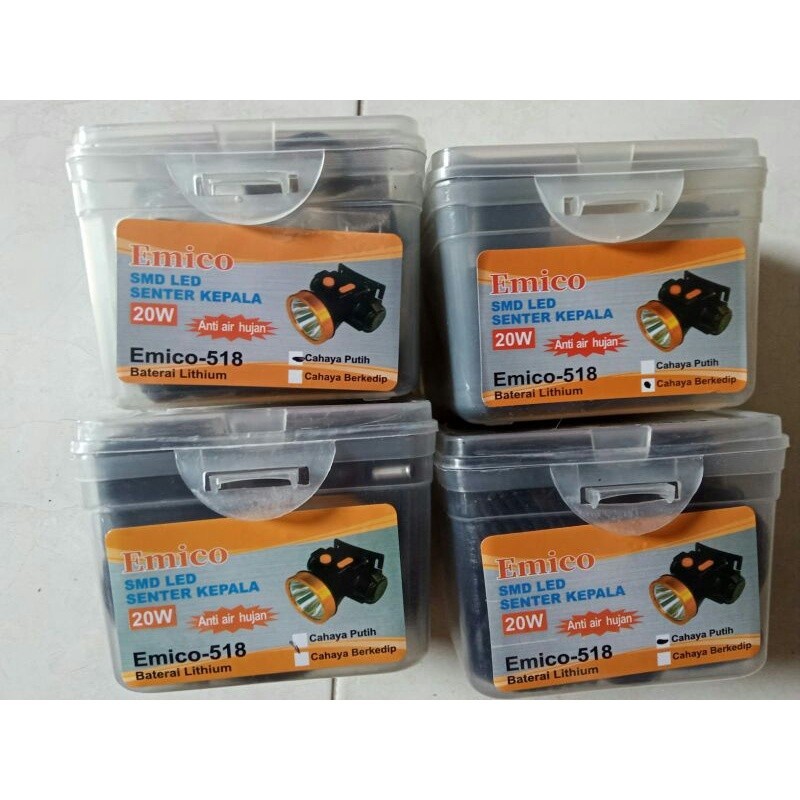 SENTER KEPALA LED EMICO 20W 20 WATT CAHAYA PUTIH // SENTER KEPALA LED 20 WATT RINGAN WATERPROOF