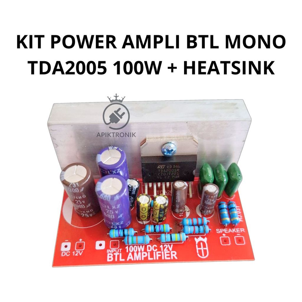 Kit Power Ampli BTL Mono TDA2005 100W + Heatsink Aluminium Pendingin