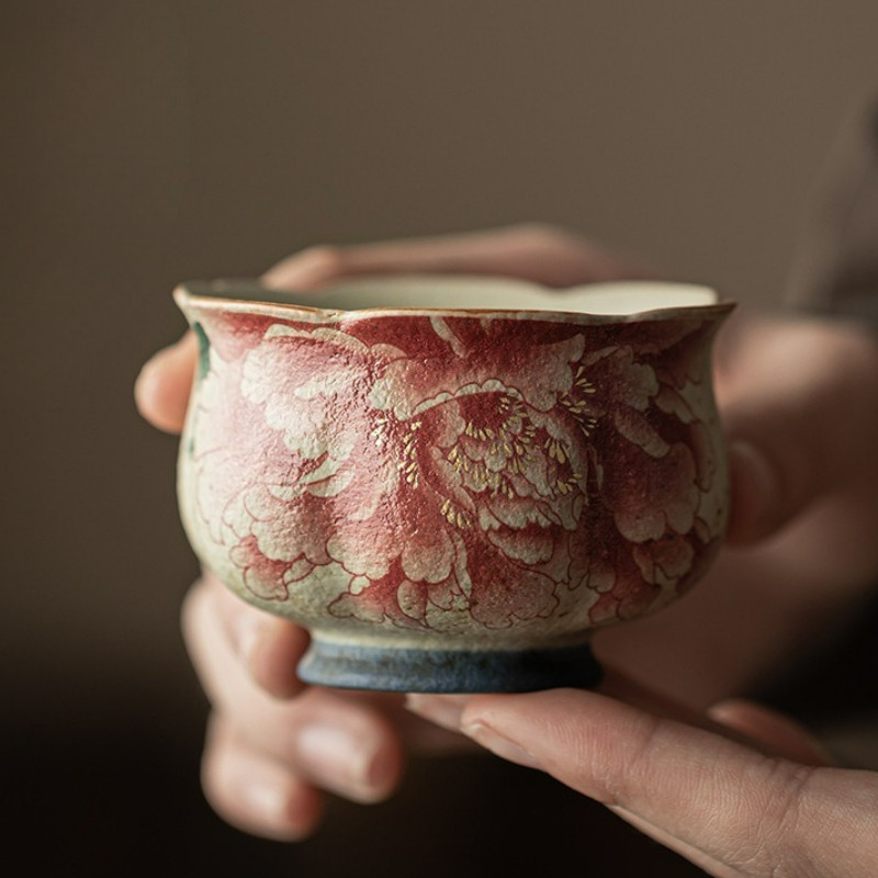 Chinese Vintage Ceramic TeaCup Handmade Single Tea Cup Household Master Mugs Kung Fu Tea Set Teaware