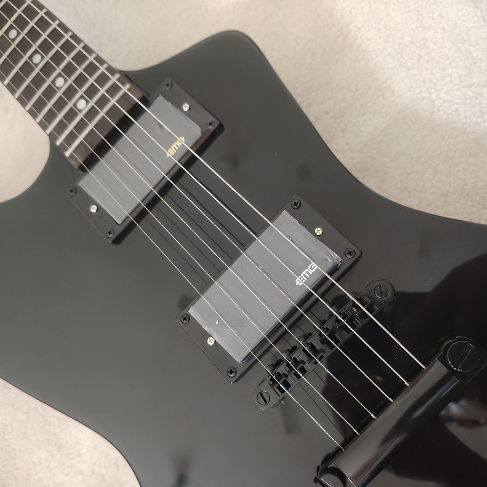 Stock Black LeftHanded  Prototype Electric Guitar, EMG Active Pickups, Fast Delivery