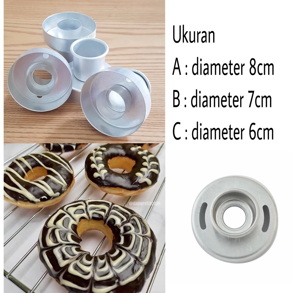 CETAKAN DONAT ALMUNIUM 3 PCS MURAH/ CETAKAN DONAT ANTI LENGKET/ CETAKAN DONAT PRES BULAT/ CETAKAN DO