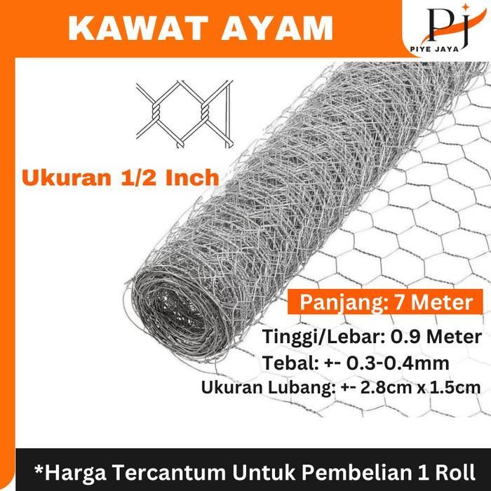PROMO  Jaring Pagar Kawat Ram Galvanis Hexagonal Kurungan untuk Kandang Ayam Kelinci Tanaman Rooster