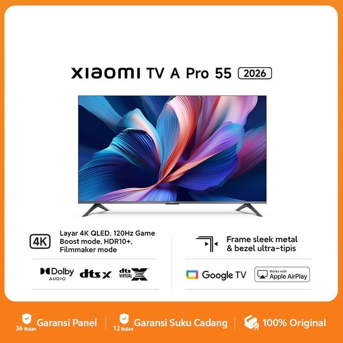 PROMO GASPOLL Xiaomi Mi Google TV 55" Inch A Pro 2026 4K 120Hz QLED Game Boost Mode Dolby Smart Goog
