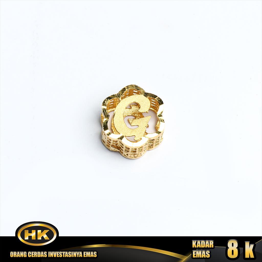 HK Mustika Gold - Liontin Emas 8K - Huruf G Bunga