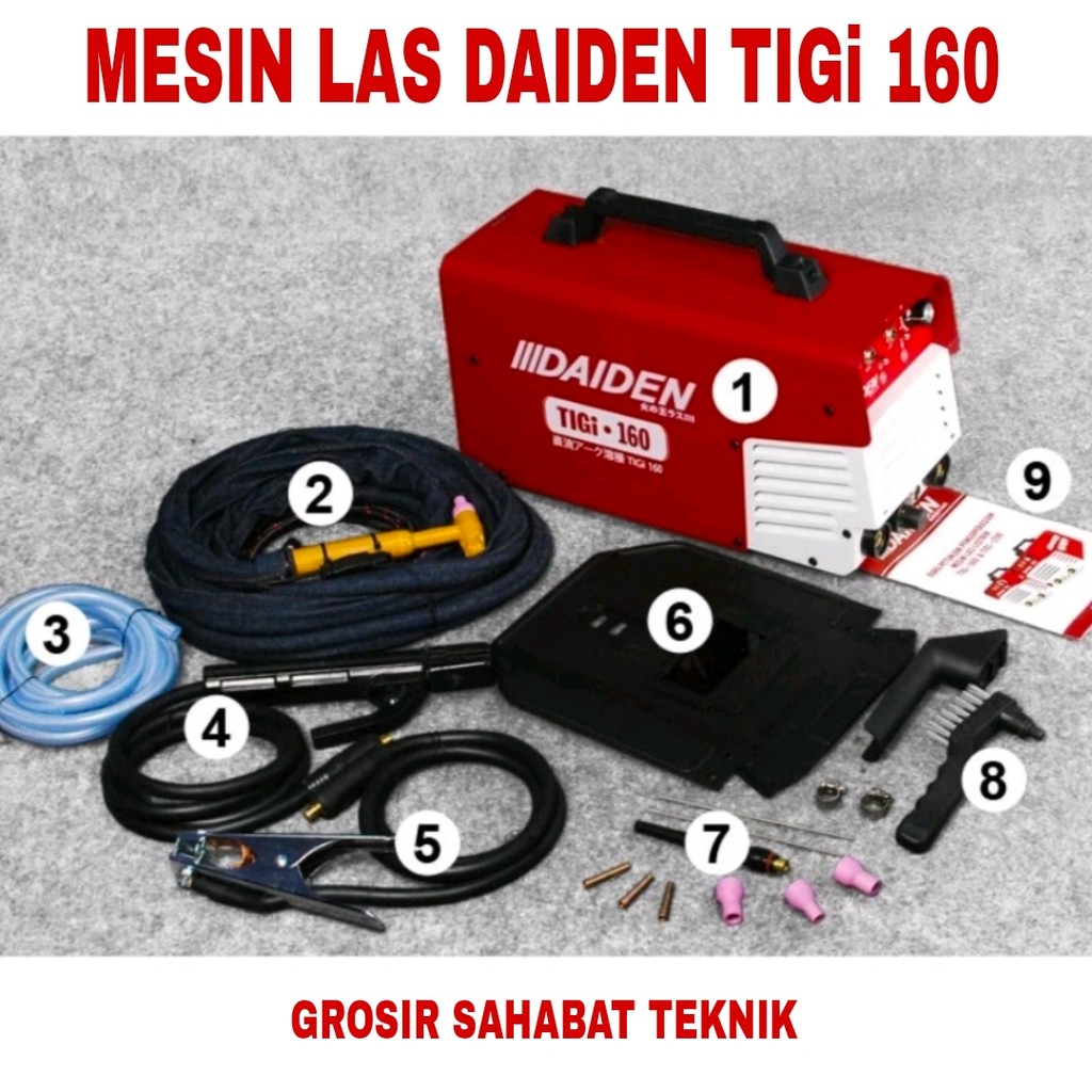 MESIN LAS DAIDEN TIG 160A TIGi 160 TRAVO LAS MESIN LAS ARGON STAINLESS ORIGINAL FULLSET