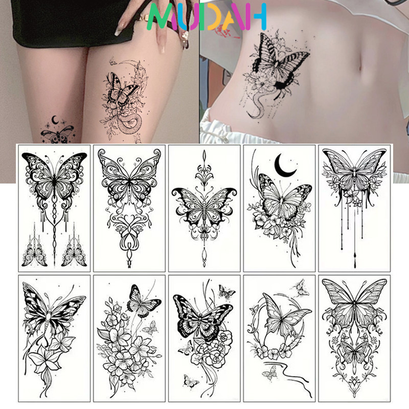 10pcs Tato Kupu-Kupu Tahan Air Tato Temporer Dekorasi Seni Stiker Tato Tahan Air Tato Butterfly Tato
