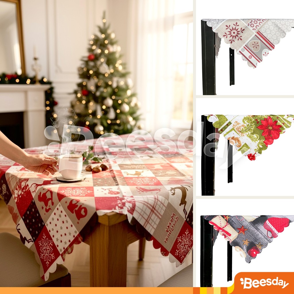 Taplak Meja Natal 73x73 cm | Dekorasi Natal Kain Motif Meja Makan