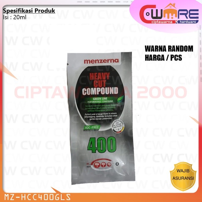 Menzerna Heavy Cut Compound 400 Green Line Sachet Kompon Body mobil - C2 CWS