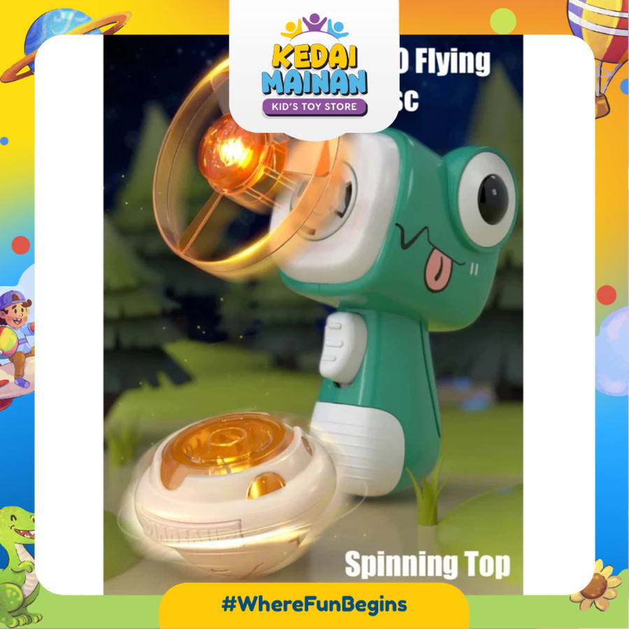 [KEDAIMAINAN] [WM404] Mainan Anak Pistol Gasing Putar Spinning Toys Pistol Ketapel Cute Dino