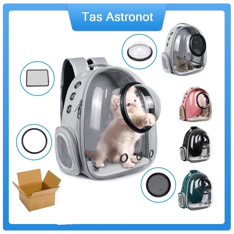 tas astronot transparan cup ransel tas hewan