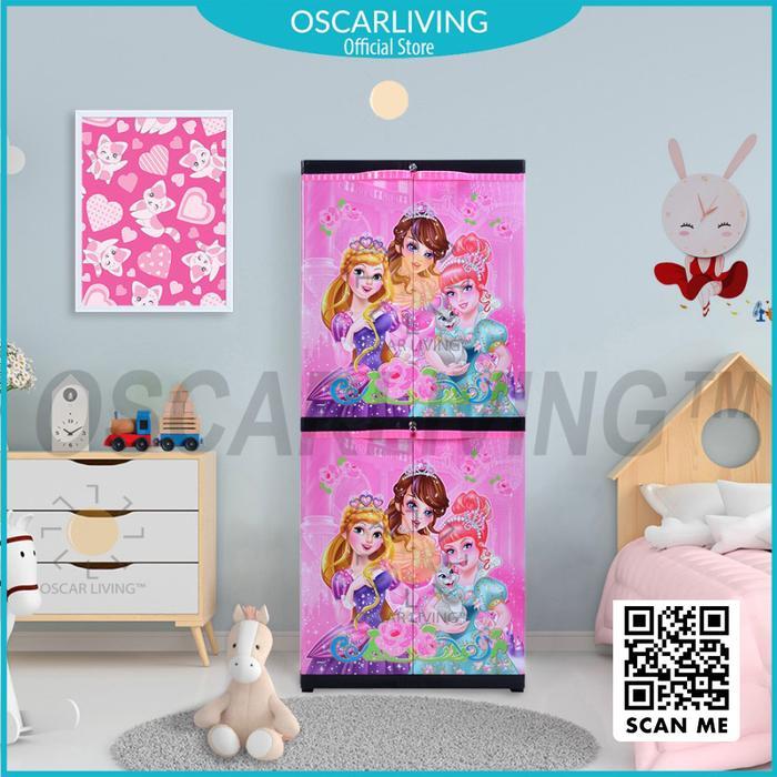 Sinbak Lemari Pakaian Plastik Motif Princess/Lemari Plastik Serbaguna