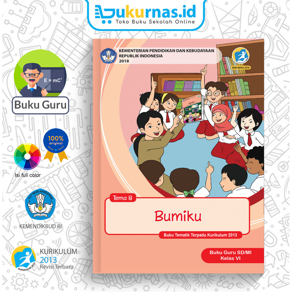 Buku Panduan Guru Tematik SD/MI Kelas 6 Tema 8 Bumiku K13 Revisi Terbaru