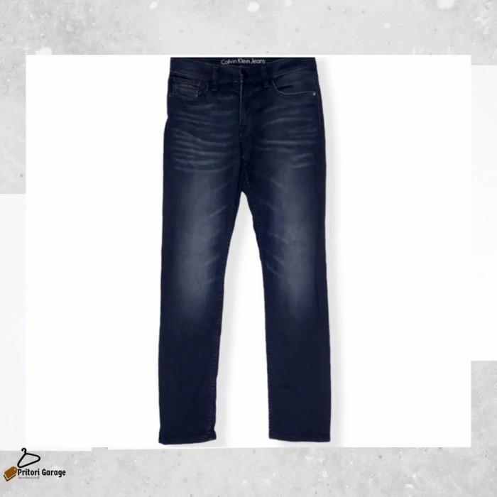 Soft Jeans Dry Denim Calvin Klein Selvedge Slim Fit Dark Blue Color 30