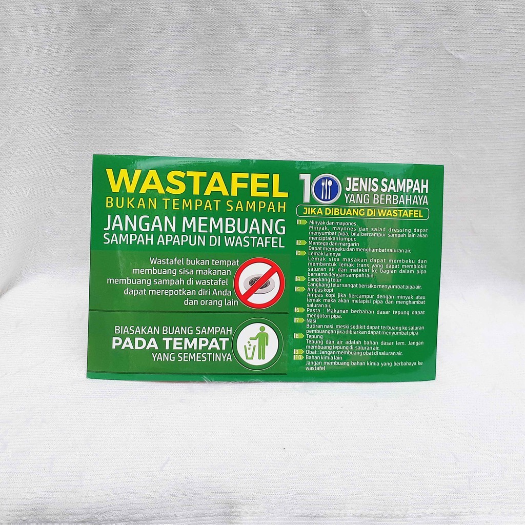 Stiker Larangan Buang Sampah di Wastafel