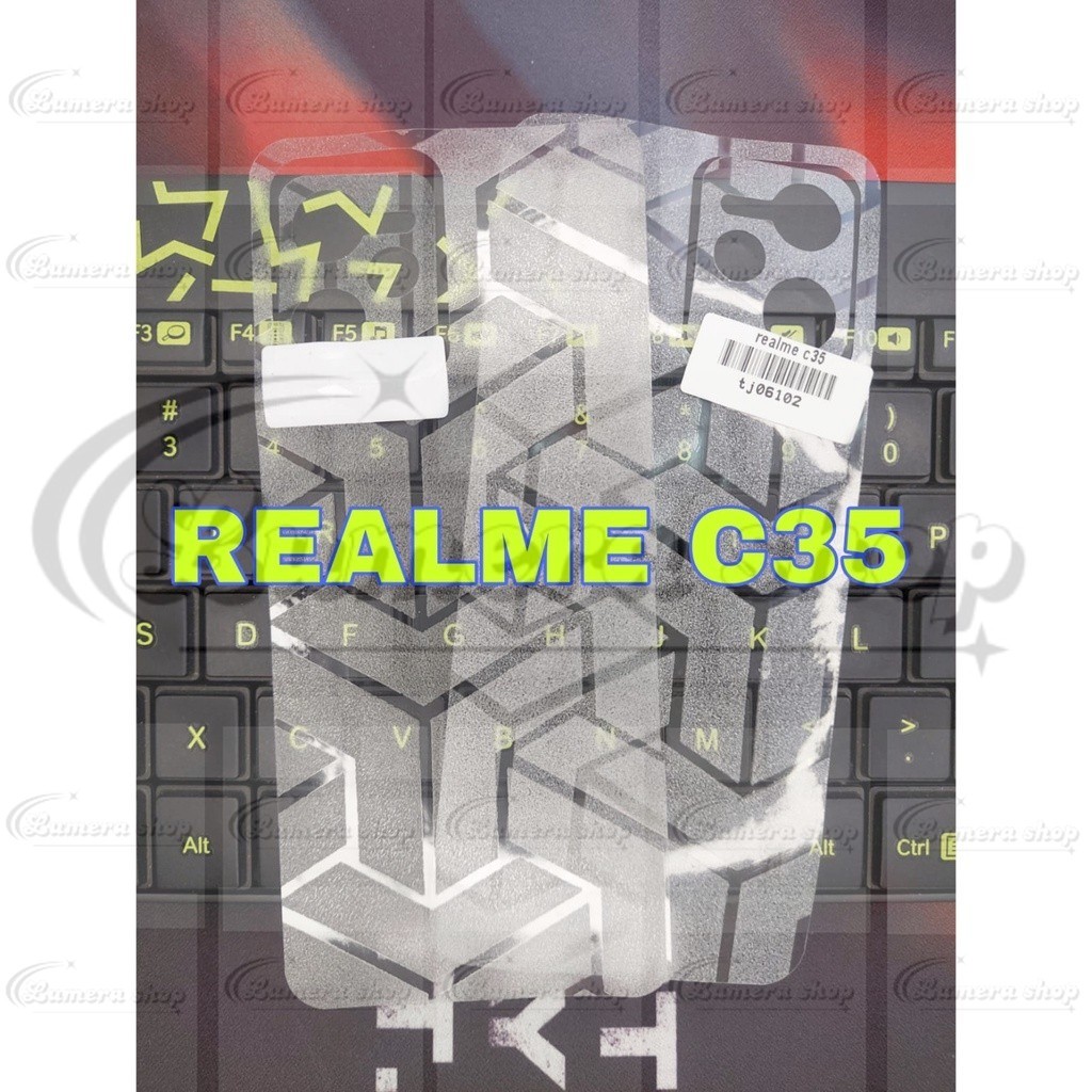 COD Skin Carbon Realme C35 Back Skin OPTIMUS Carbon Garskin Pelindung Belakang Handphone