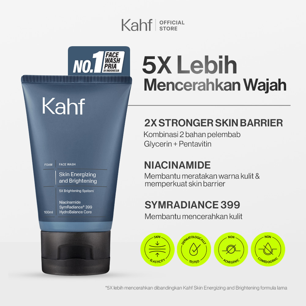 [CREATOR'S PICK] Kahf Face Wash Skin Energizing and Brightening 100 ml - Sabun Cuci Muka Pria untuk 