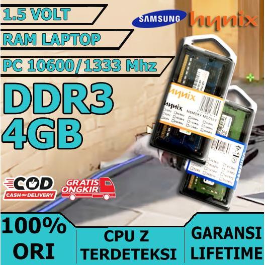 Won Comp RAM laptop / SODIMM DDR3 4GB PC3-10600 - 4GB PC3L CAMPUR