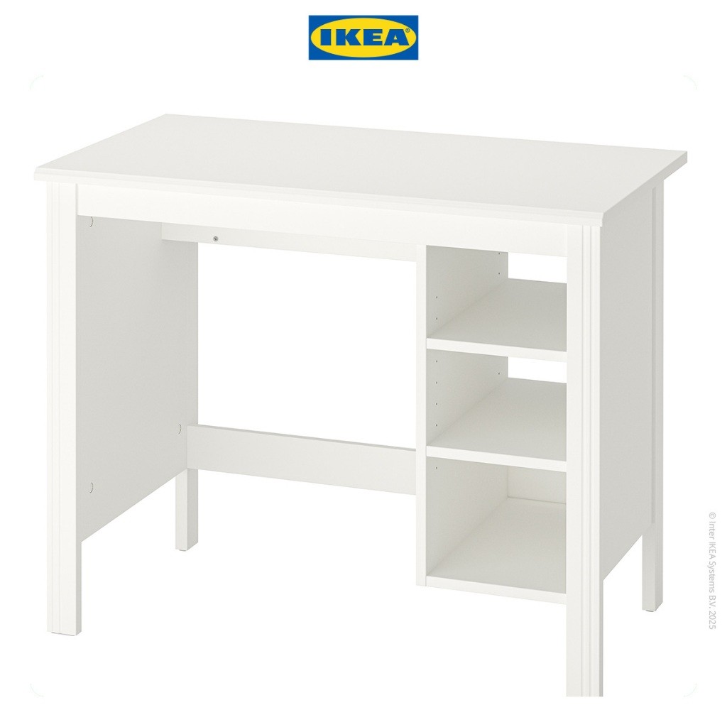 IKE4 BRUS4LI Meja Kerja / Meja Belajar Minimalis Putih 90x52cm