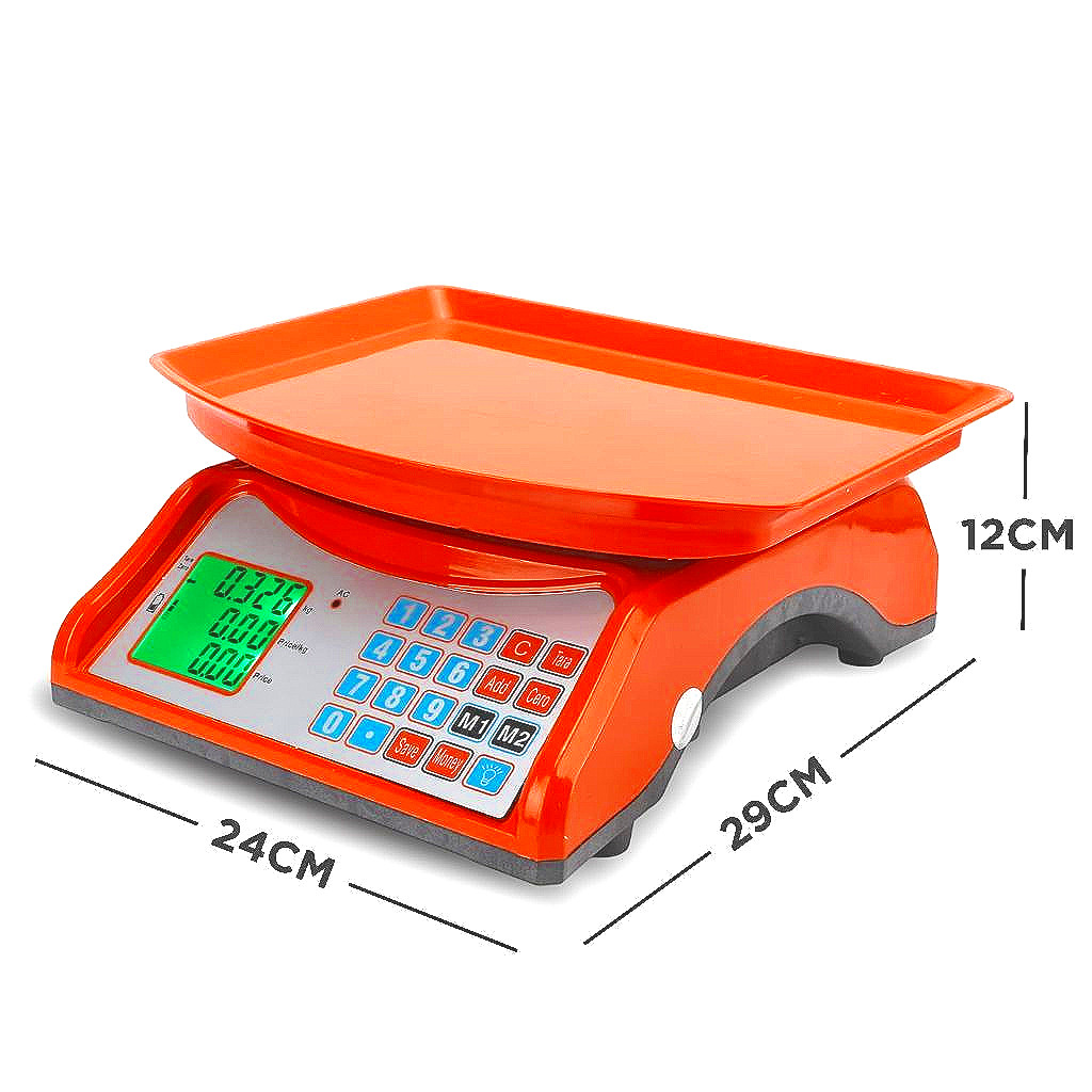 Timbangan Digital FLECO F 40 I F40I 40Kg 40 Kilo Gram Layar LCD Monitor Depan Belakang LED Hijau  Ti