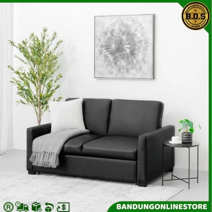 Sofa Bed Kulit Mewah Hitam Informa Sofa Lipat Maine Sofa Kasur Sleeper Sofa Black