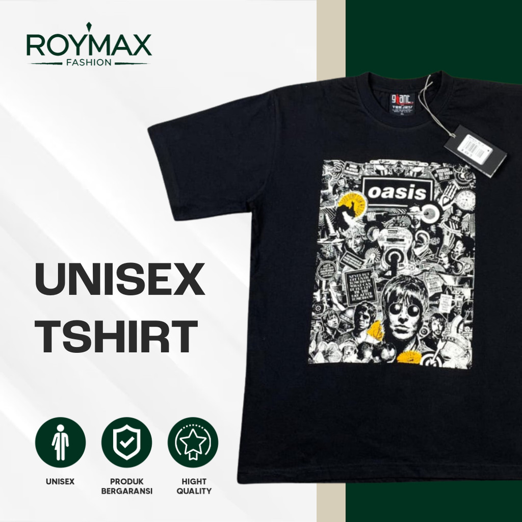 Kaos Lengan Pendek Giant Tee Jays Oasis Tshirt Pria Wanita Unisex Bahan Katun