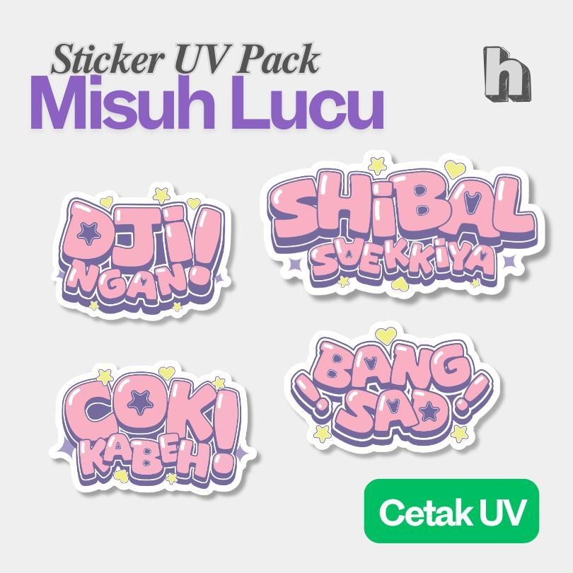 Heuning Sticker Pack UV Misuh Marah Lucu Pink Estetik Aesthetic Anti Air Untuk Motor Mobil Handphone