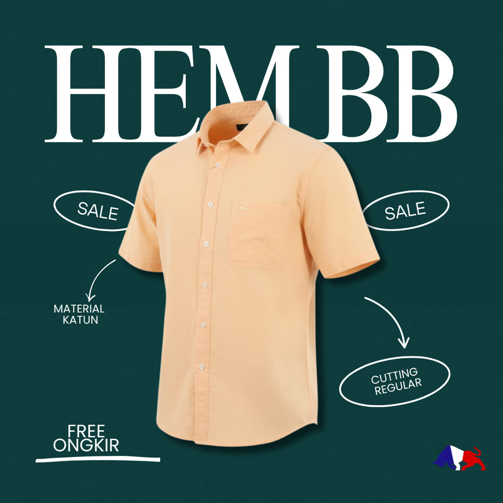 RICARDO kemeja pria lengan pendek orange 32510